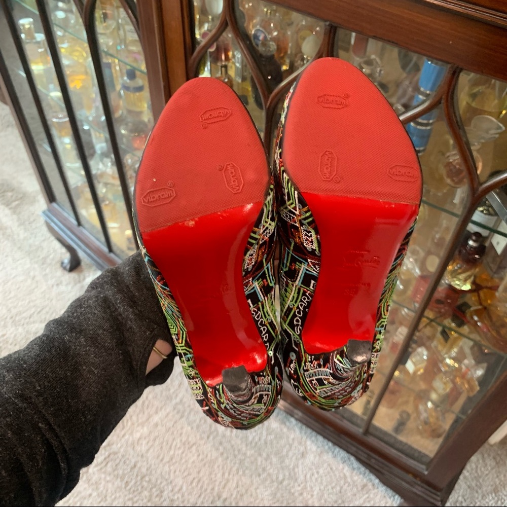 Christian Louboutin Multicolor Circuit Board Peep-Toe Pumps - Picture 5 of 8